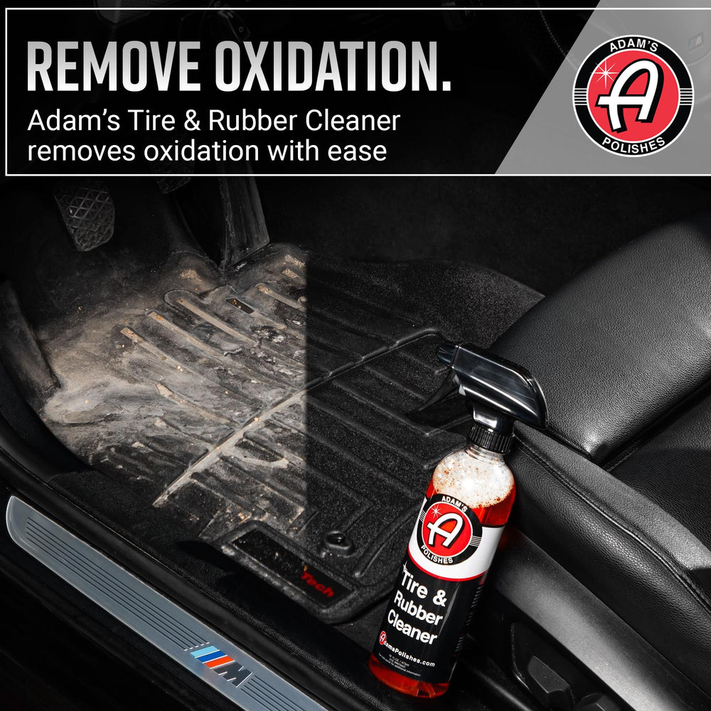 Adam's Polishes rinsed tire revealing restored deep black finish