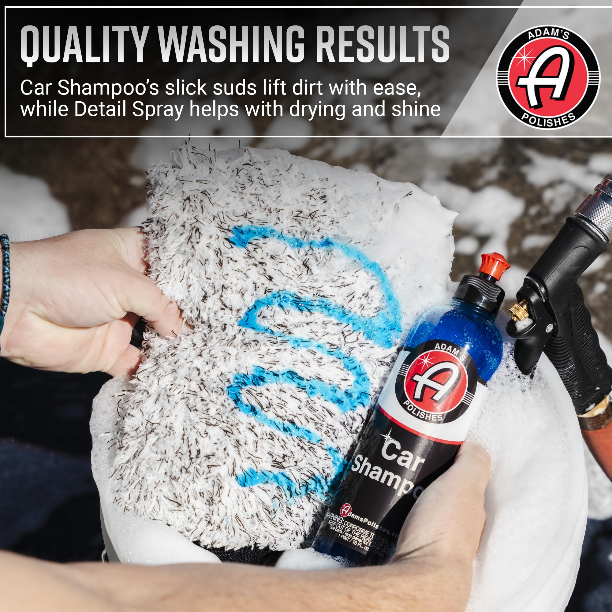 Adam's Polishes wheel brush with cleaner removing brake dust effectively