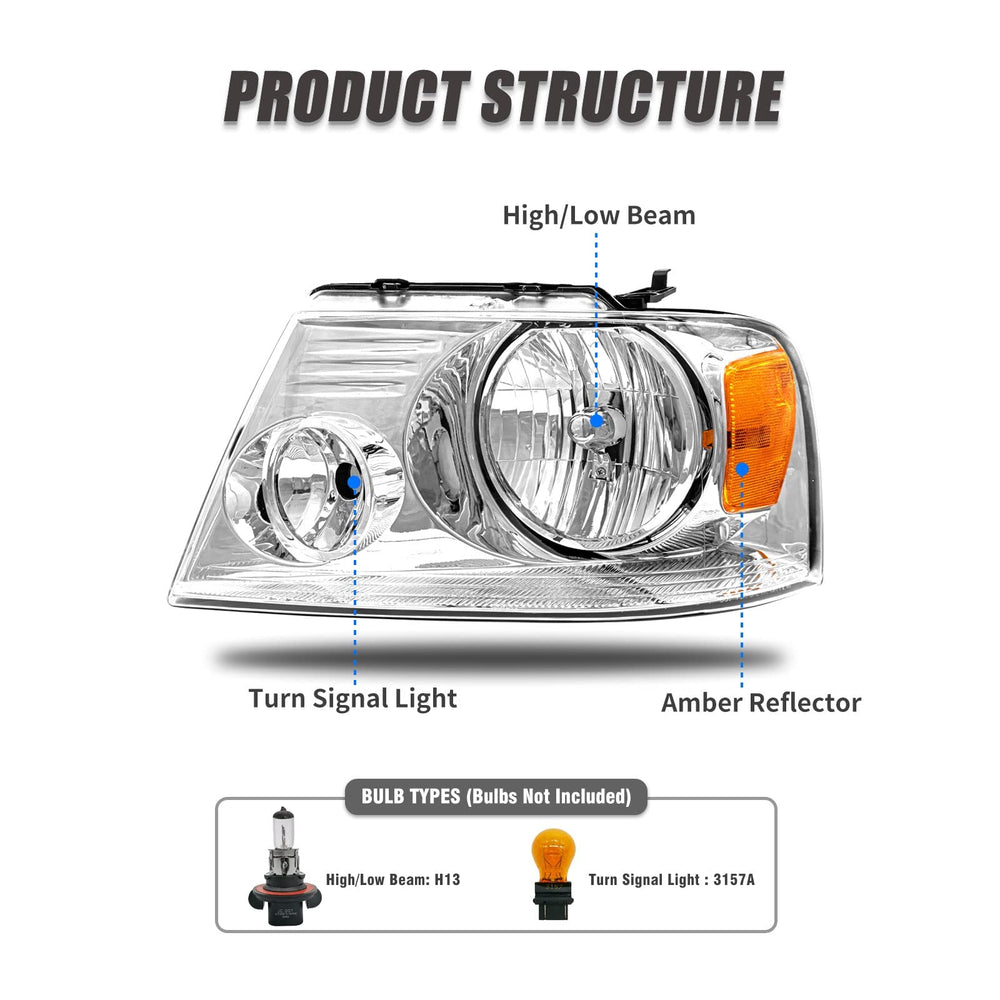 ADCARLIGHTS chrome housing detail improving light reflection benefits