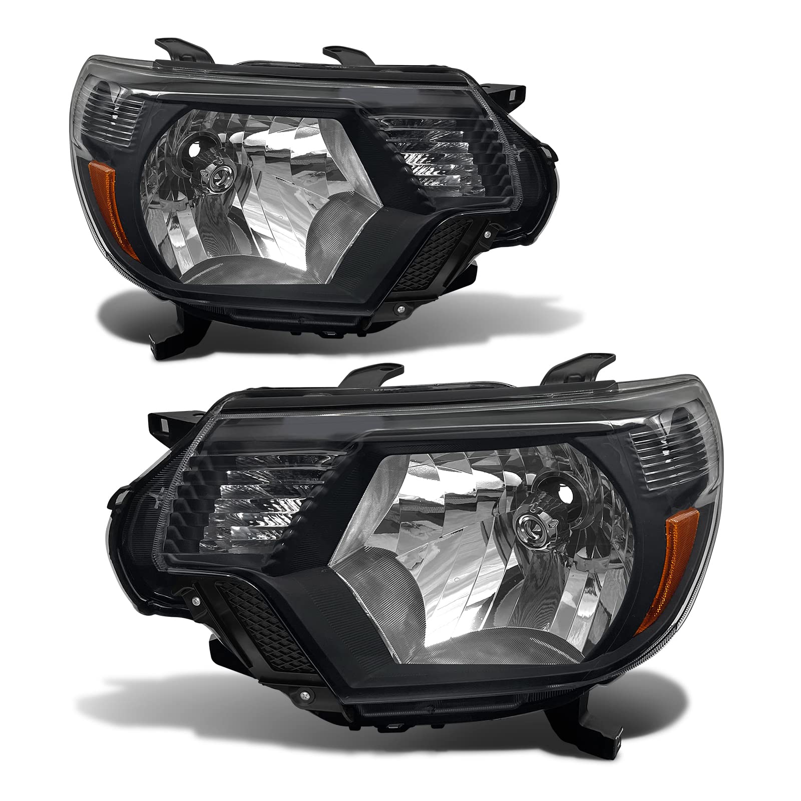 ADCARLIGHTS front view pair showing black housing and factory fit benefits