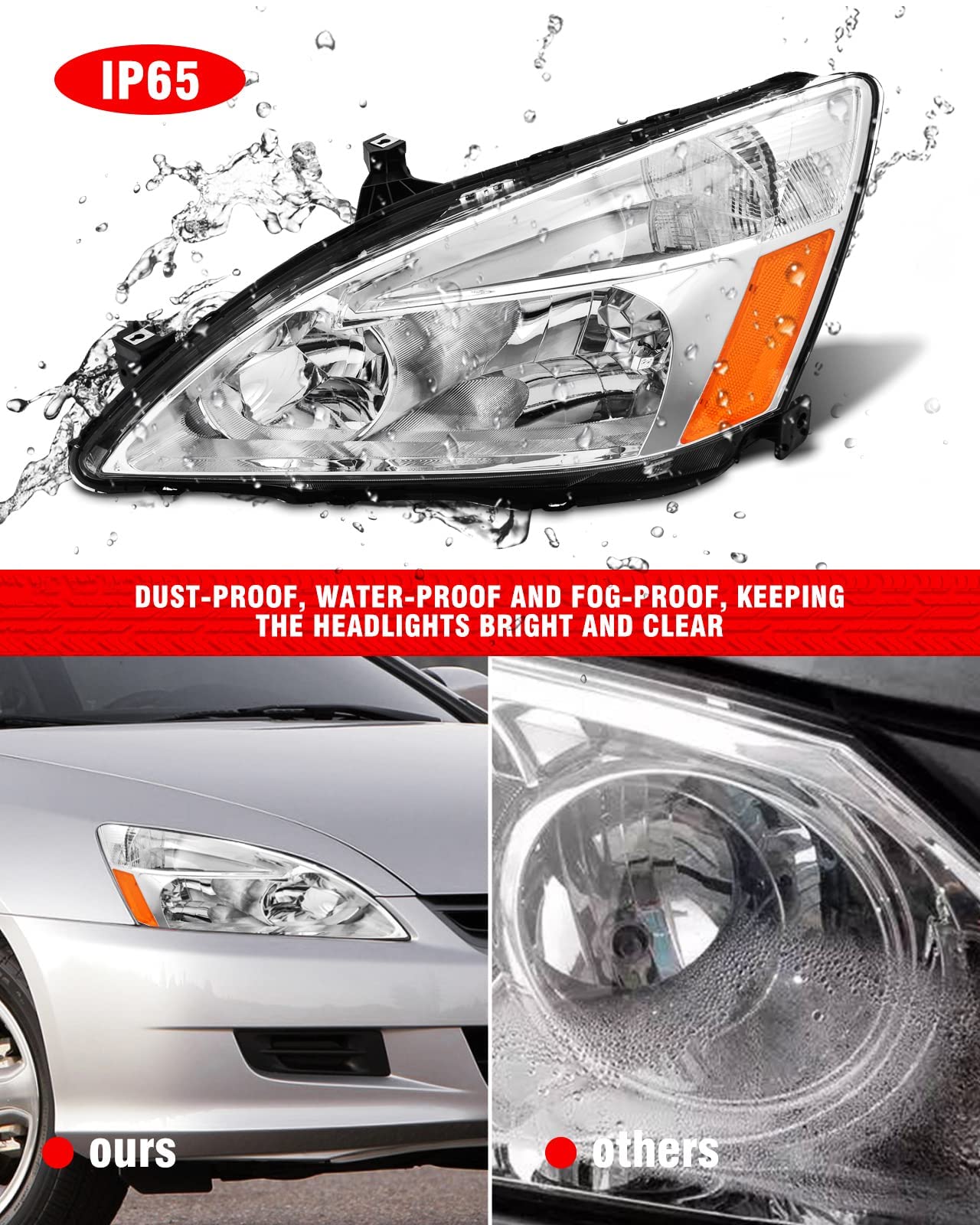 ADCARLIGHTS installed on Accord front, restores original appearance benefit
