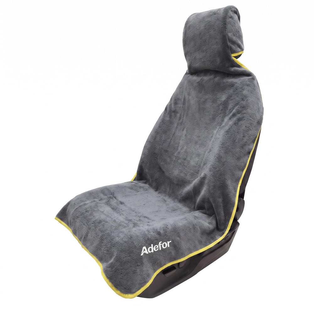 Adefor front seat cover on car seat showing full protection benefit