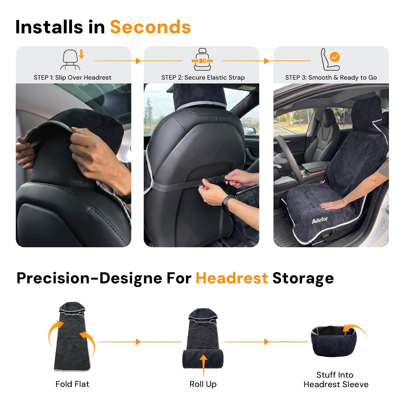 Adefor rolled with built-in loop for compact storage