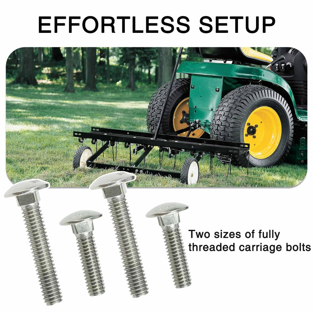 Adorish included bolts and hardware showing two bolt lengths benefit: no-drill fit