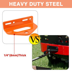 Adorish hitch mounted on a zero-turn mower showing ease of use benefit: quick install