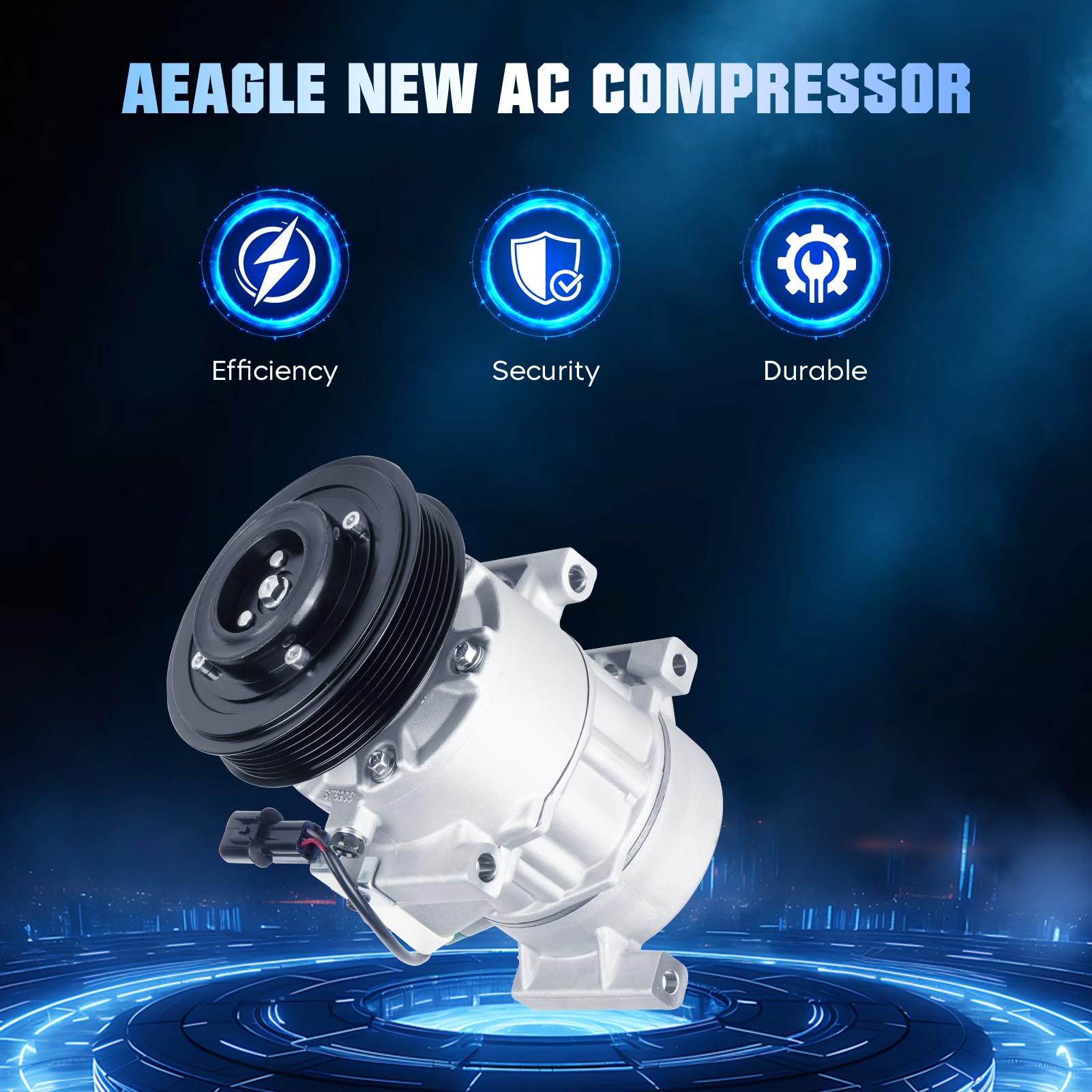 Aeagle compressor installed in an engine bay demonstrating vehicle fitment