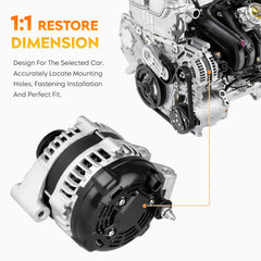 Aeagle alternator installed in engine bay demonstrating direct-fit compatibility
