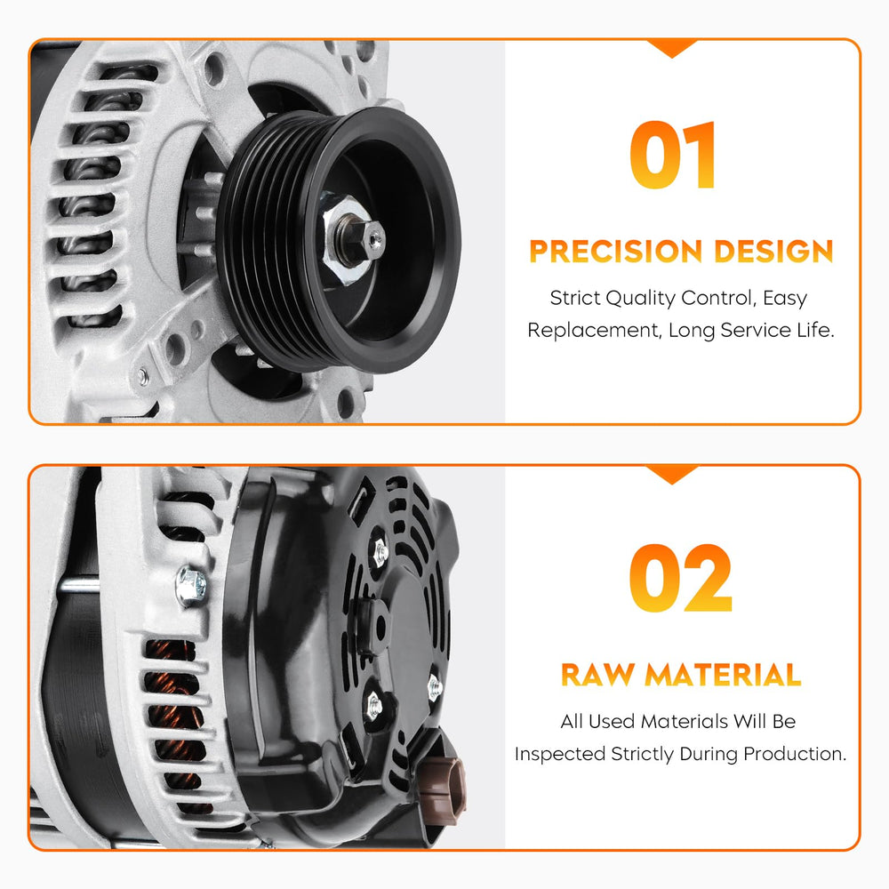 Aeagle alternator label close-up showing model and specifications for verification