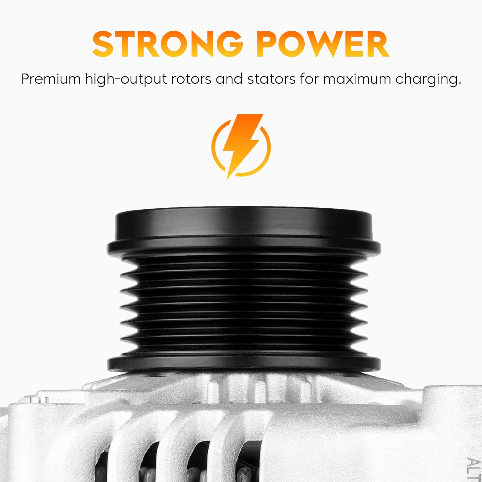 Aeagle alternator mounting points detail for straightforward bolt-in replacement
