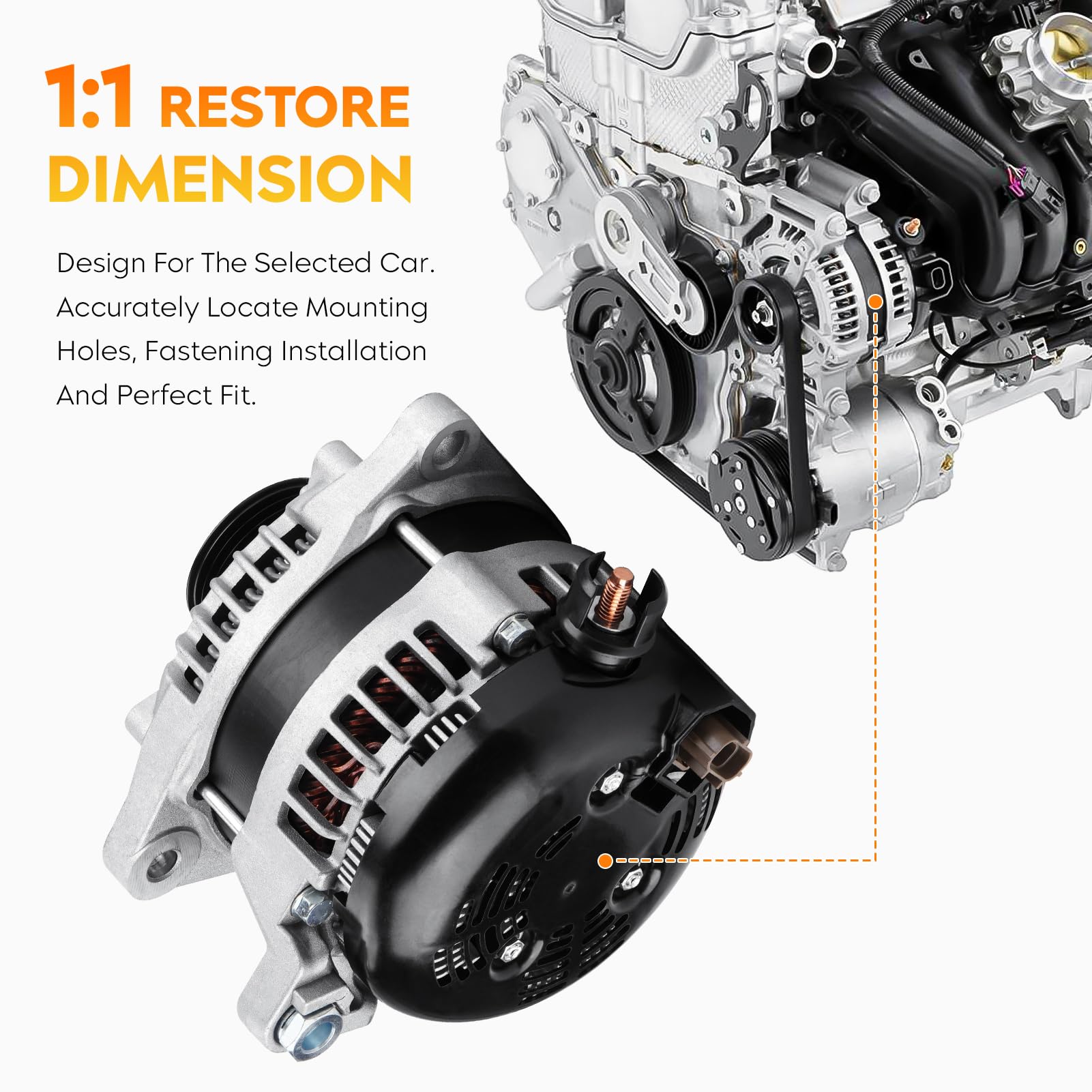 Aeagle alternator pulley close-up showing 6-groove 55mm detail for accurate belt fit