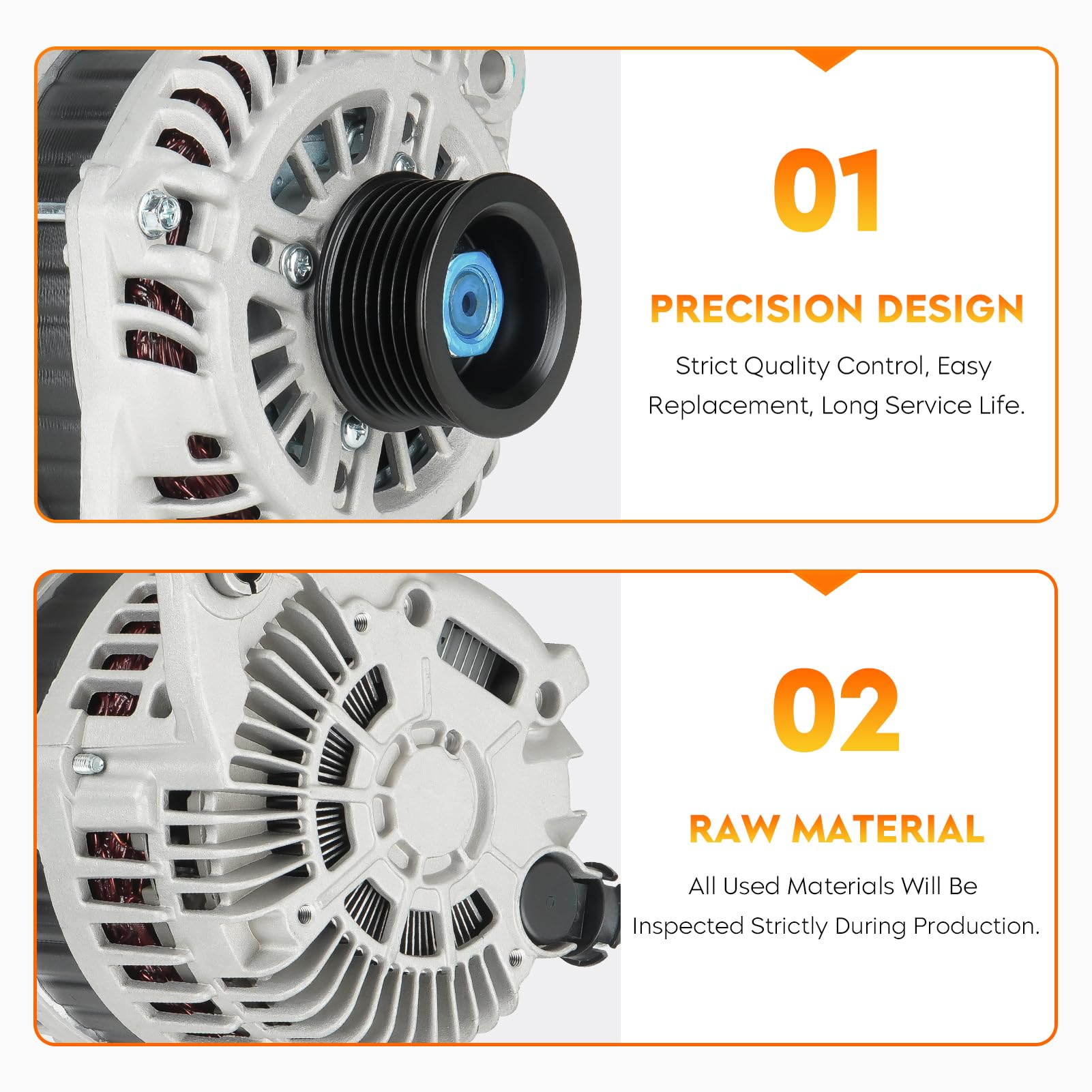Aeagle alternator side mounting points view showing bolt locations for easy installation