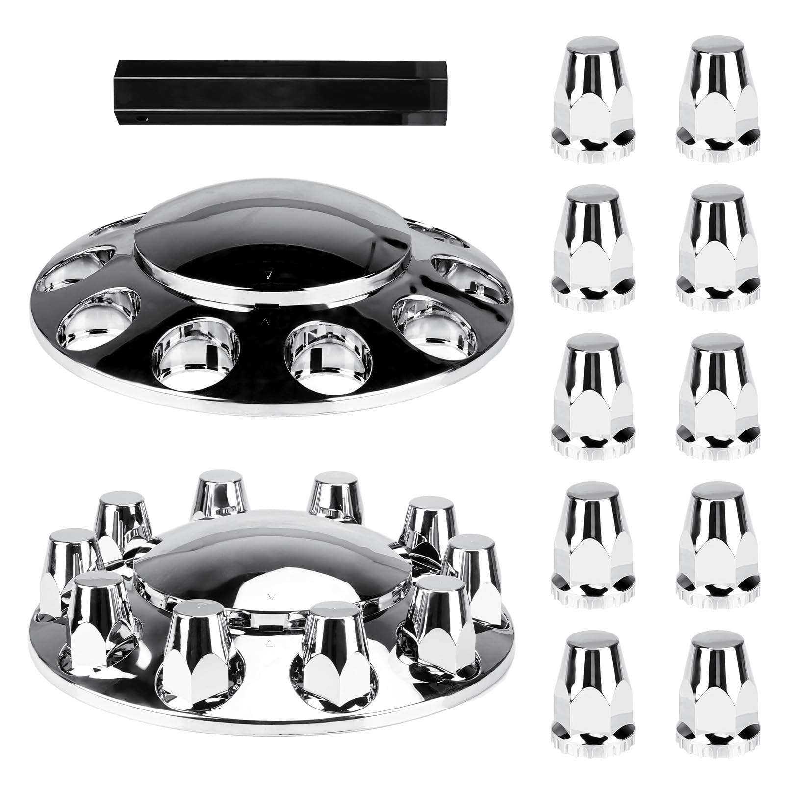 Aeagle chrome dome front assembly showing polished finish and hub protection