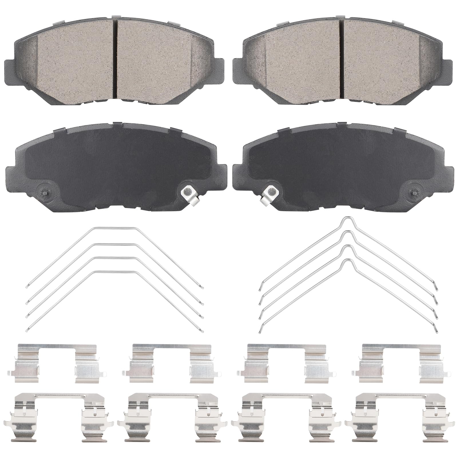 Aeagle front view of ceramic brake pads showing fit and quiet operation