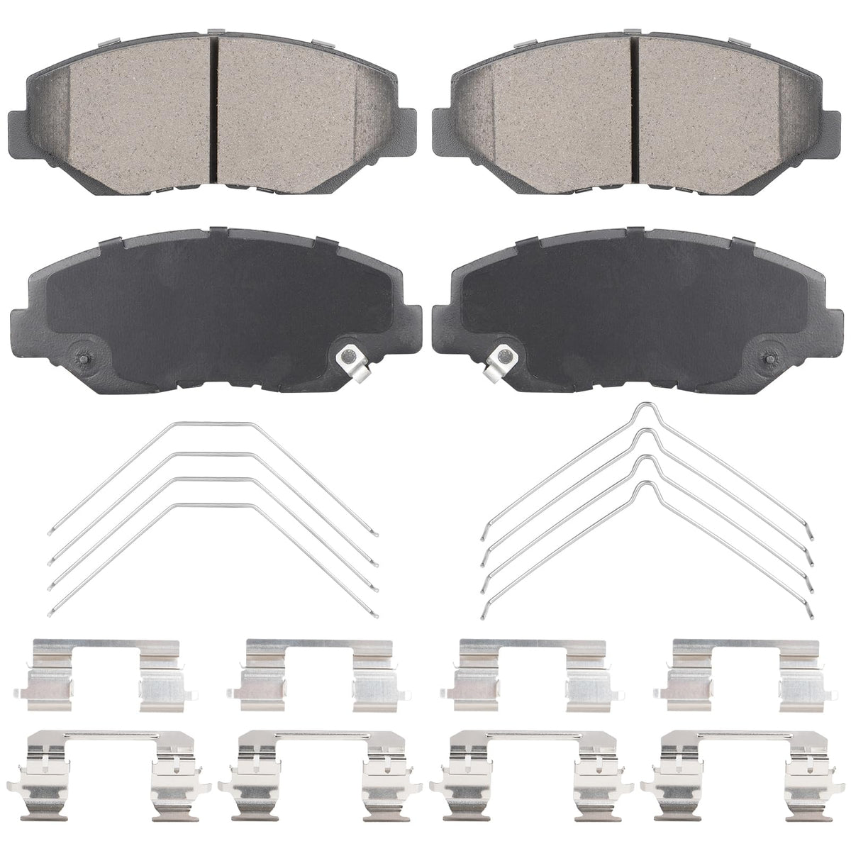 Aeagle front view of ceramic brake pads showing fit and quiet operation