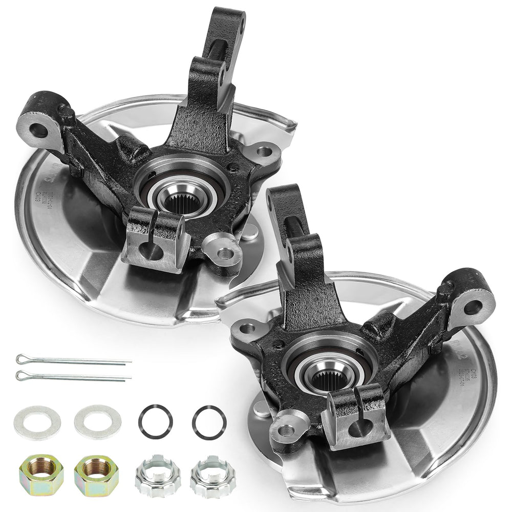 AEagle front knuckle assembly showing mounting points and hub for direct fit