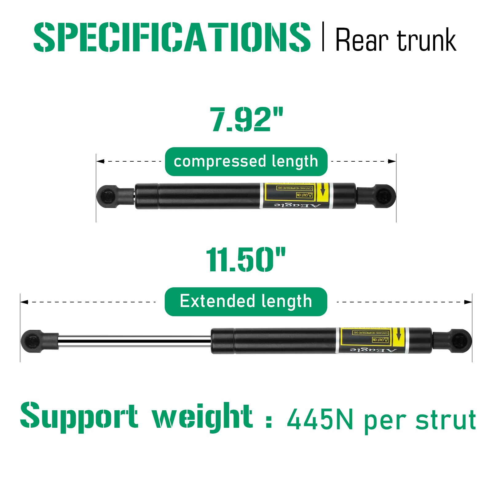 Aeagle Infiniti Q50 lift strut closeup piston showing durable construction benefit