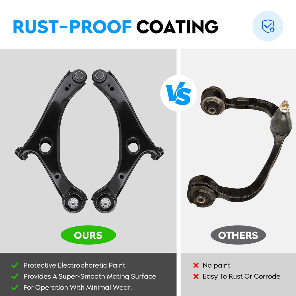 Aeagle installed control arm on vehicle front end demonstrating improved fit and handling