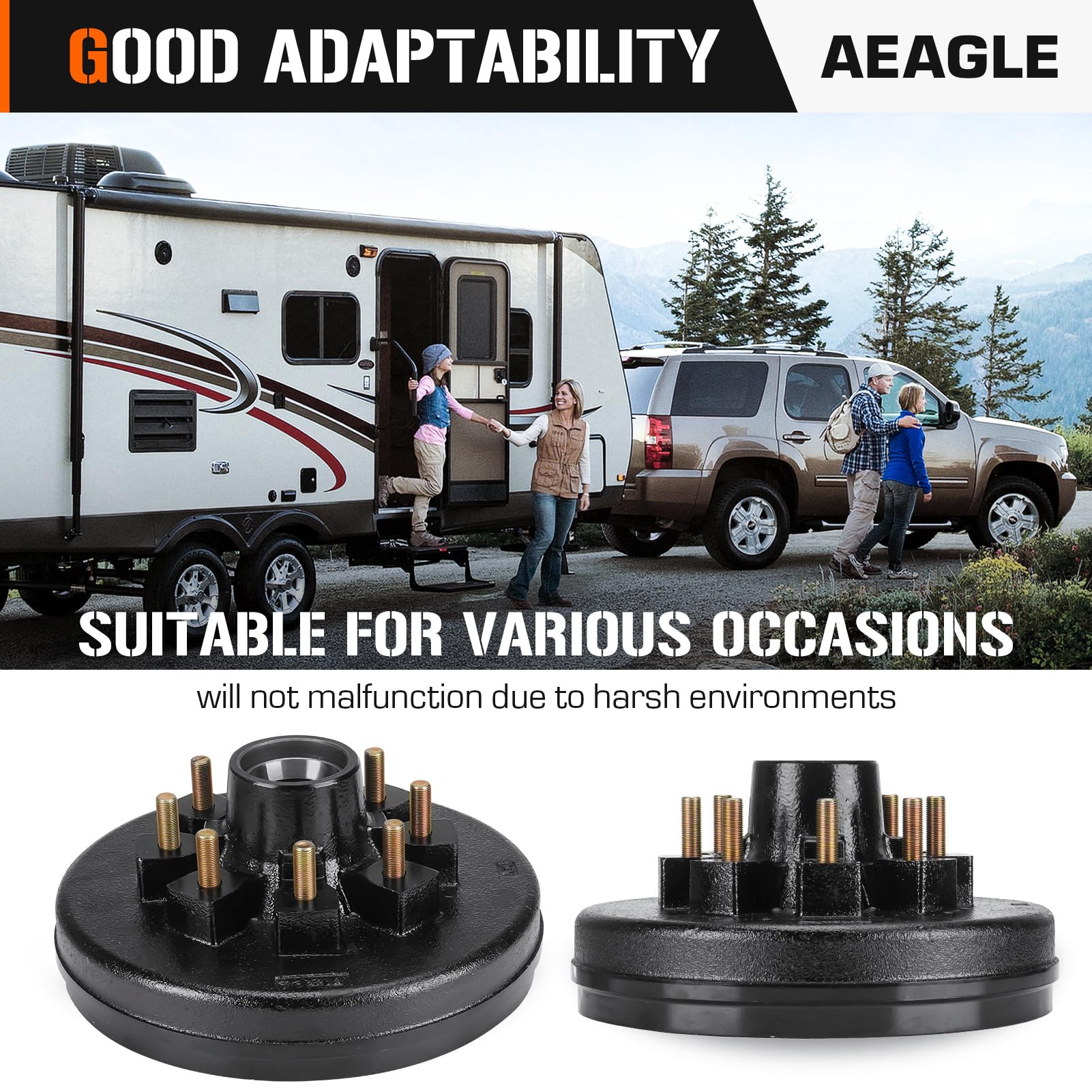 Aeagle trailer image with installed drum, illustrates road-ready reliability and professional look