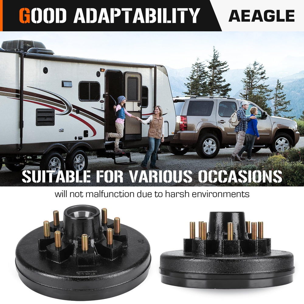 Aeagle trailer image with installed drum, illustrates road-ready reliability and professional look