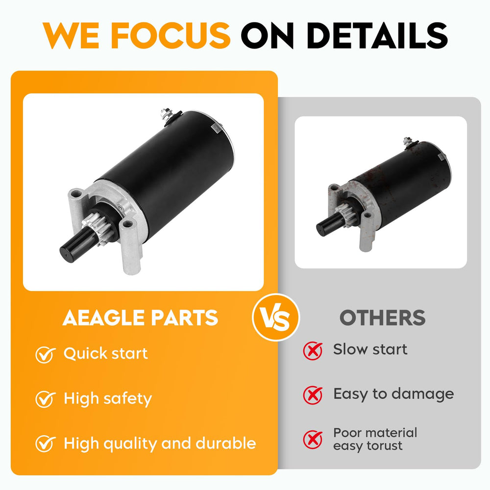 Aeagle starter label and terminals clear for correct electrical hookup