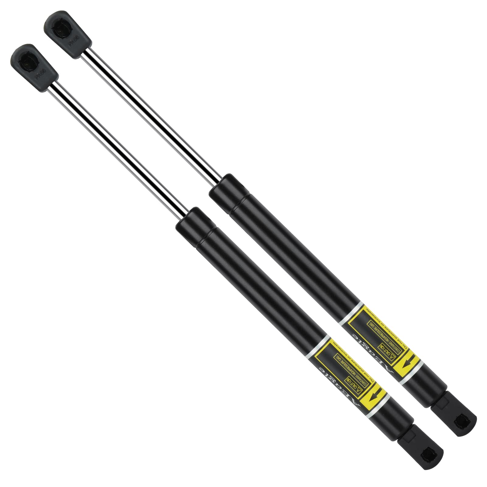 Aeagle front view of both trunk lift supports showing finish and dimensions benefit clear fit