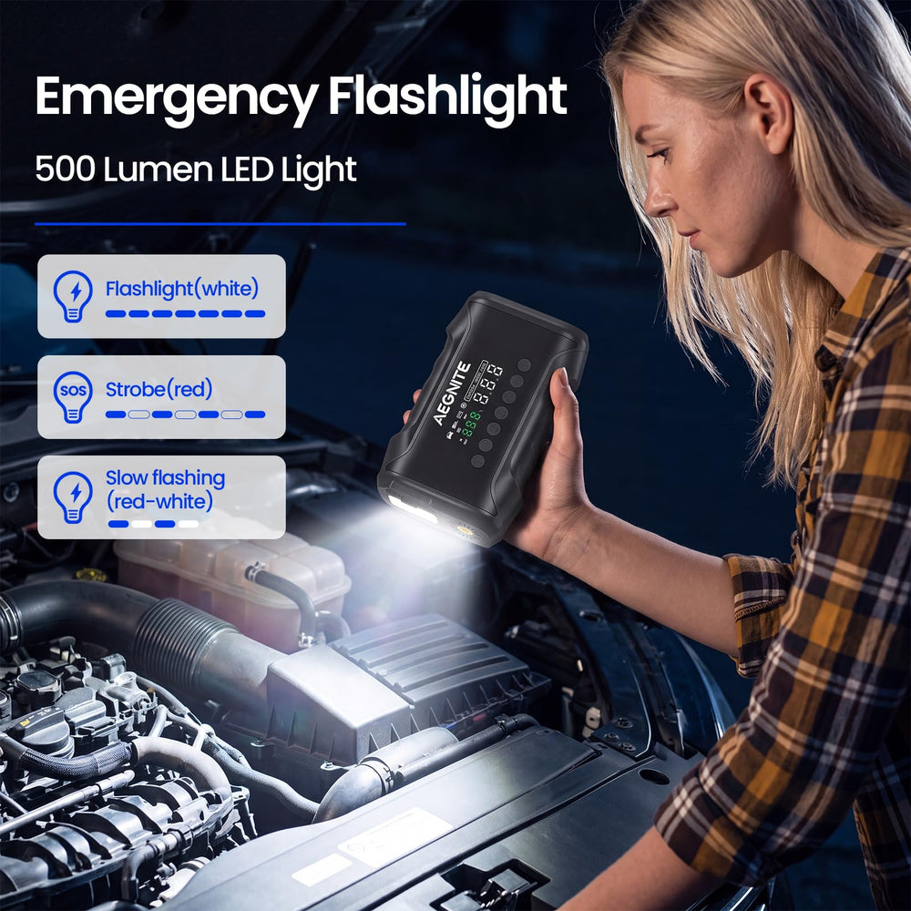 AEGNITE power bank USB ports charging phone and tablet on the road