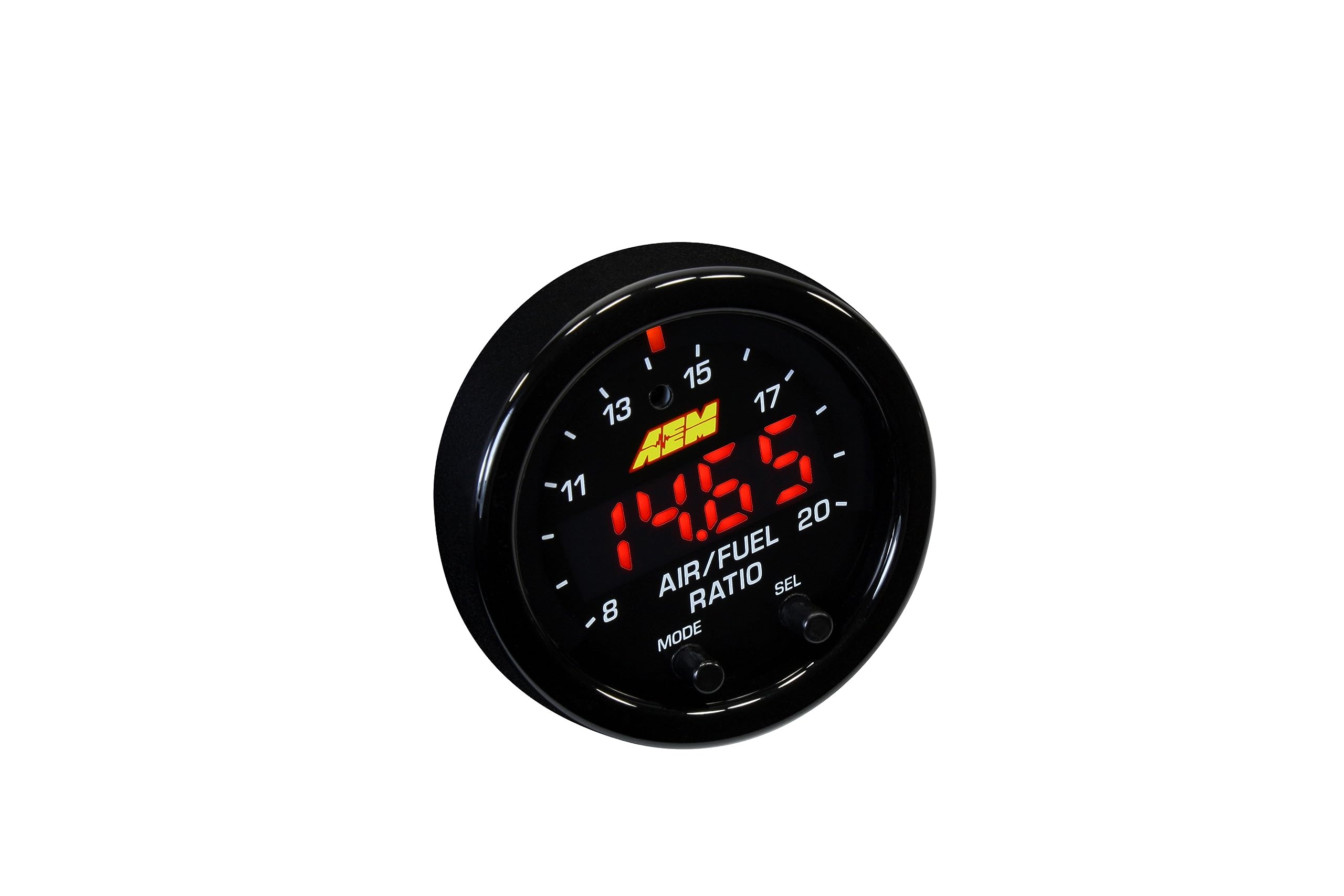 AEM X-Series front gauge face showing clear AFR display and fast readout benefit