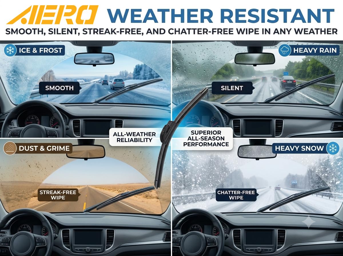 AERO closeup of Teflon coated rubber edge delivering quiet, streak-free wiping