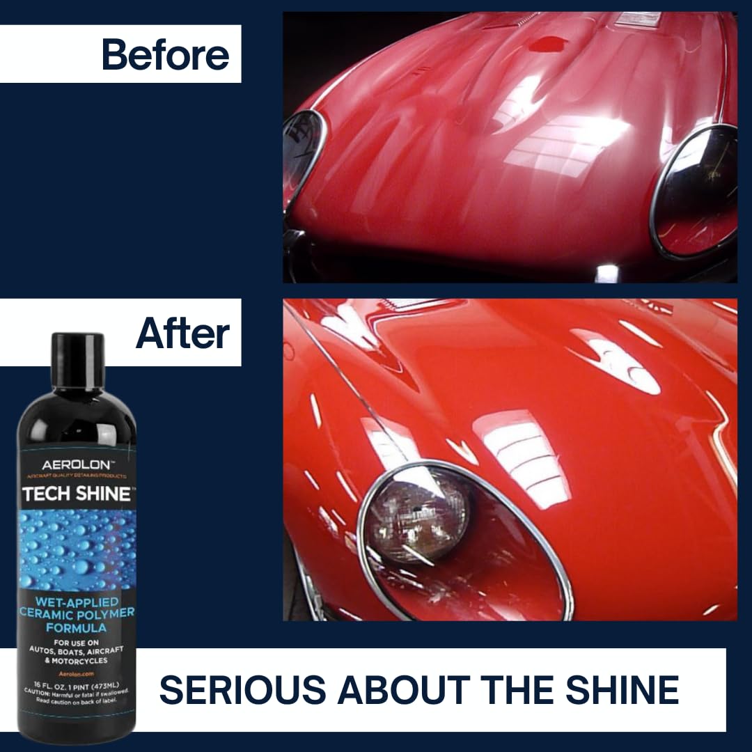 Aerolon Tech Shine being rinsed to activate coating and reveal glossy finish