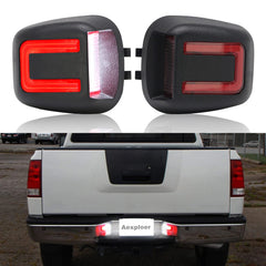 Aexploer front view license plate light assembly showing compact fit and modern styling
