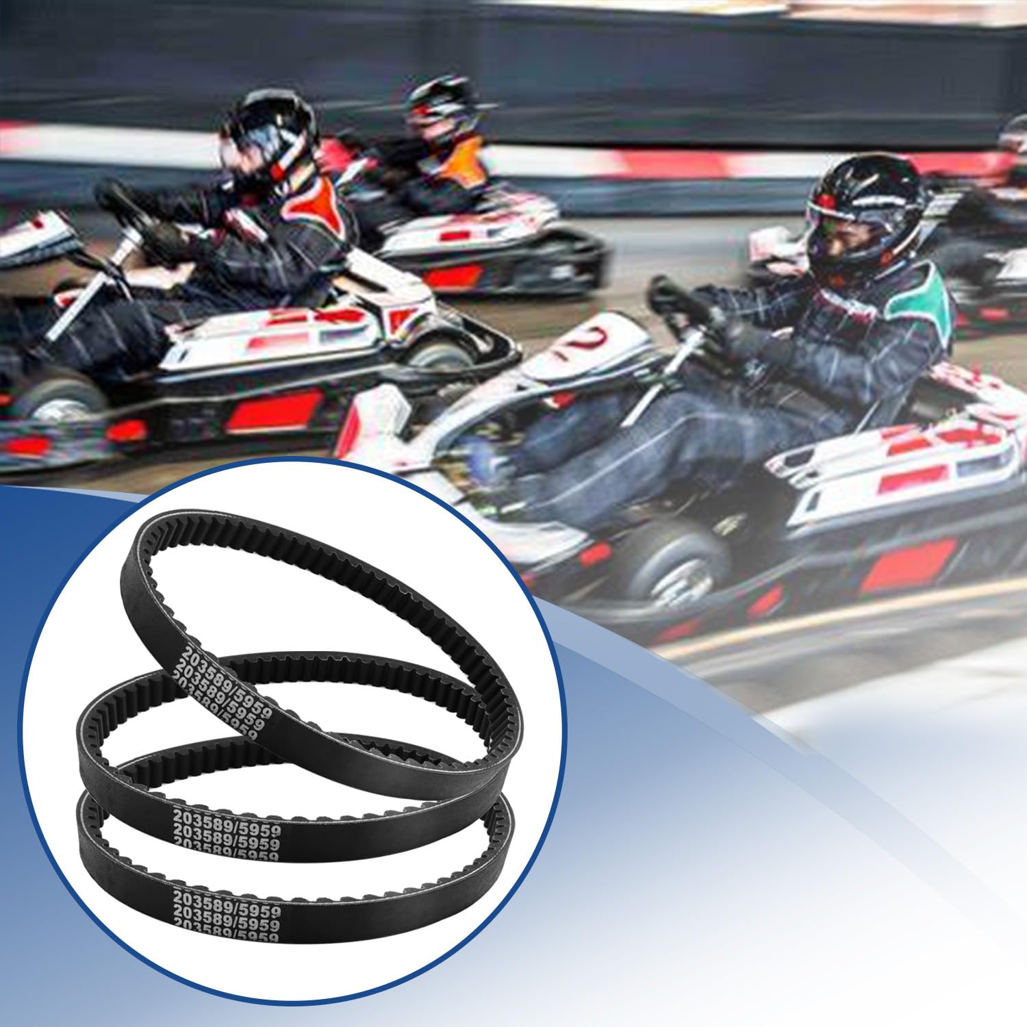 AFEISOL belts on a go-kart workbench for quick field replacement