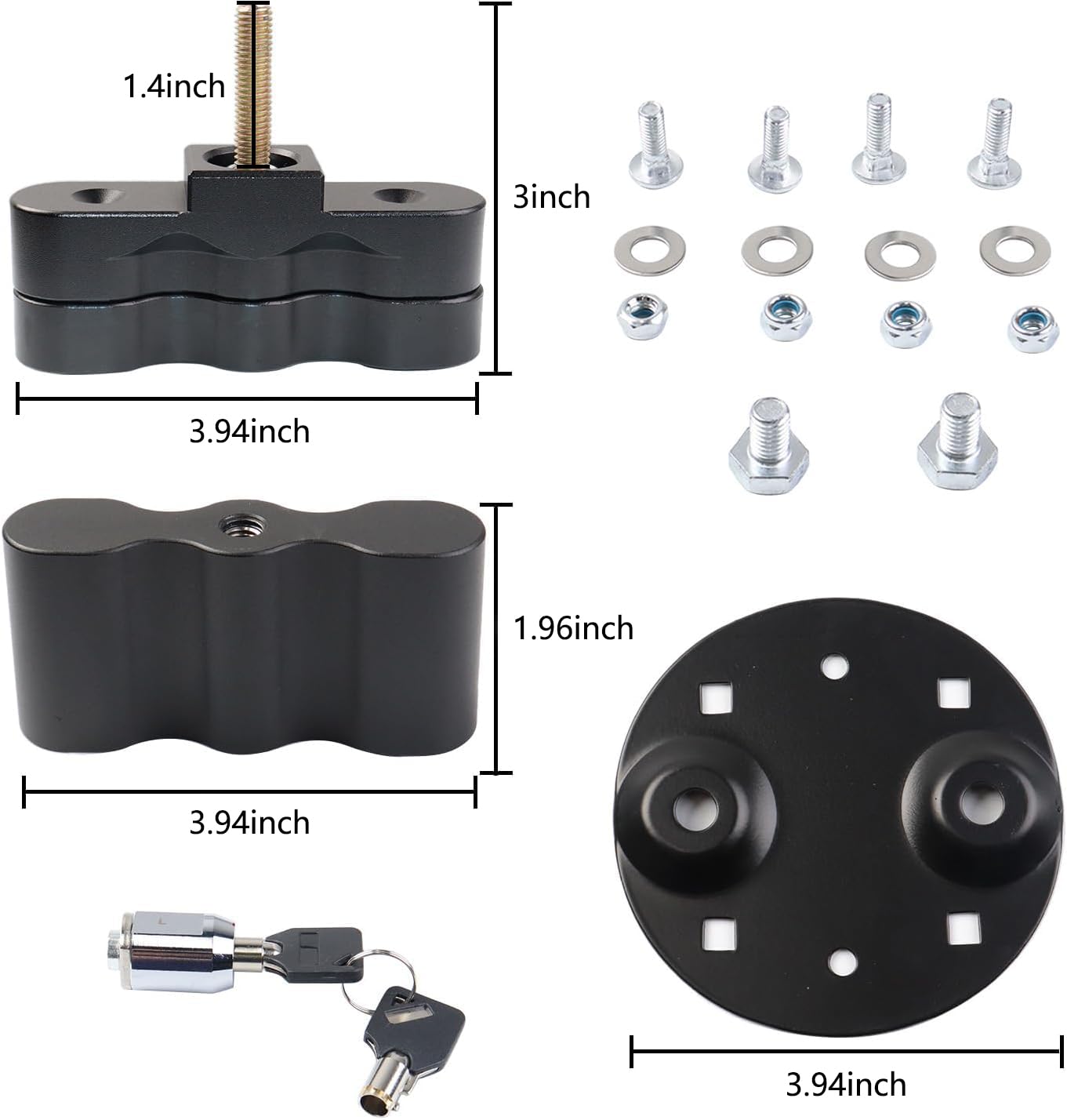 AFEISOL side profile of RX-LOX-PM lock assembly, demonstrates theft deterrence