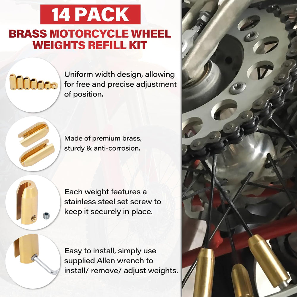 AFEISOL stacked weights mounted on a spoke demonstrating adjustable balancing options