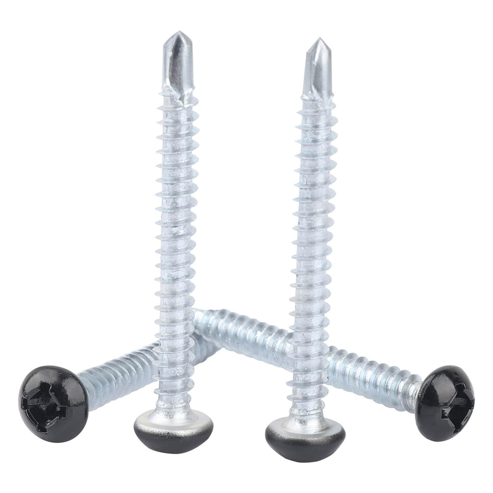 AFZZ black pan head screw front packaging showing 100-piece pack and benefit of ready supply
