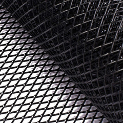 AggAuto close-up of 8x16mm rhombic holes highlighting airflow and debris blocking