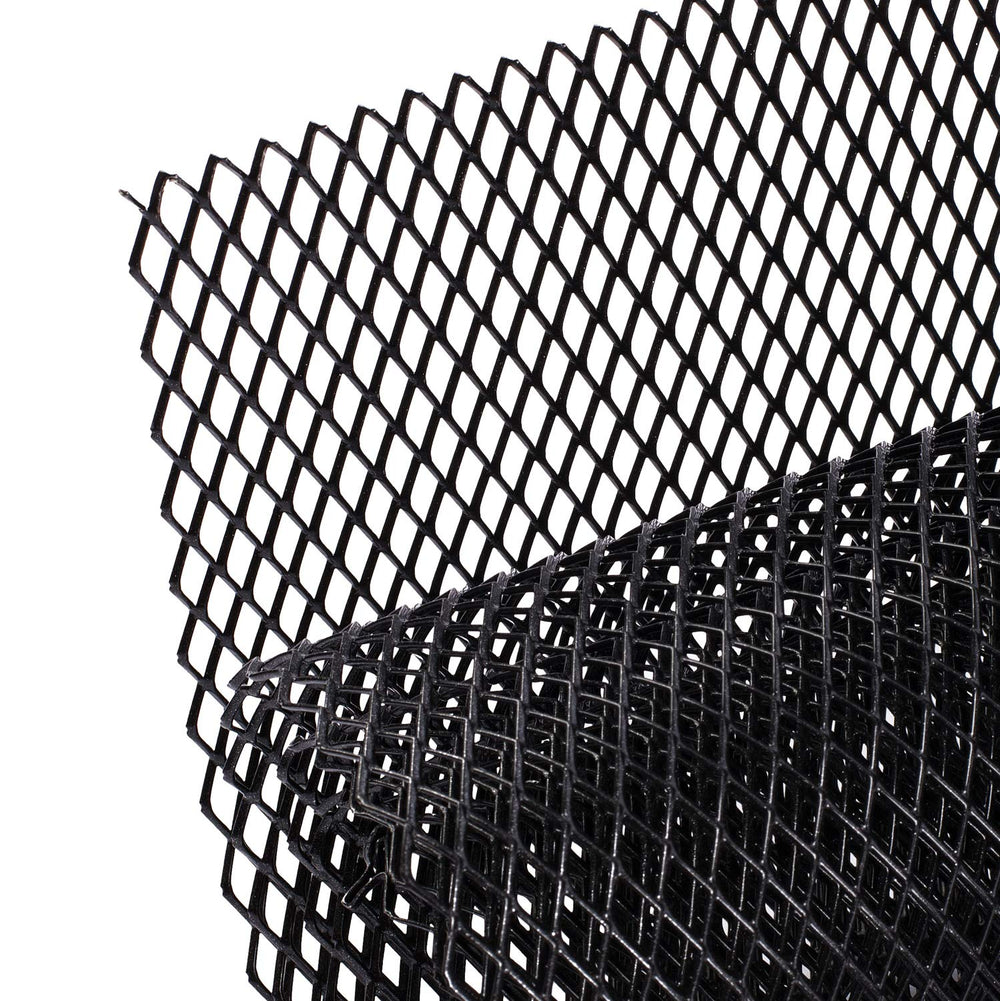 AggAuto front view of 40x13 grill mesh showing full panel and black finish for protection