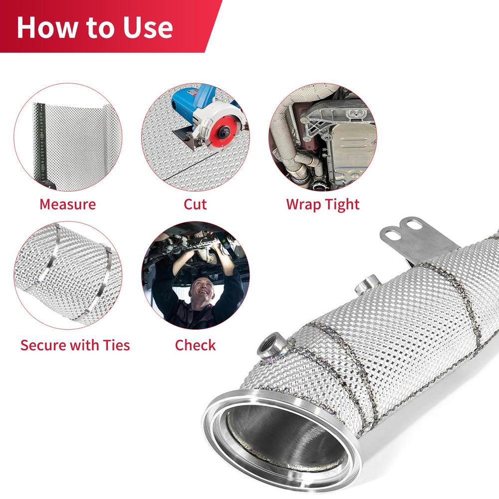 AggSound installed heat shield on muffler underbody, reduces radiant heat to nearby parts