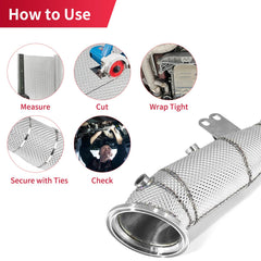AggSound installed heat shield on muffler underbody, reduces radiant heat to nearby parts