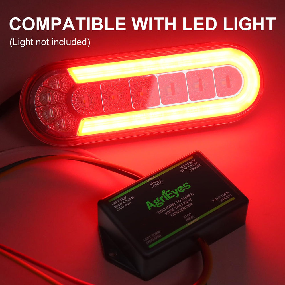 Agrieyes CT012 connected to a 4-way flat plug ensuring correct trailer signal separation