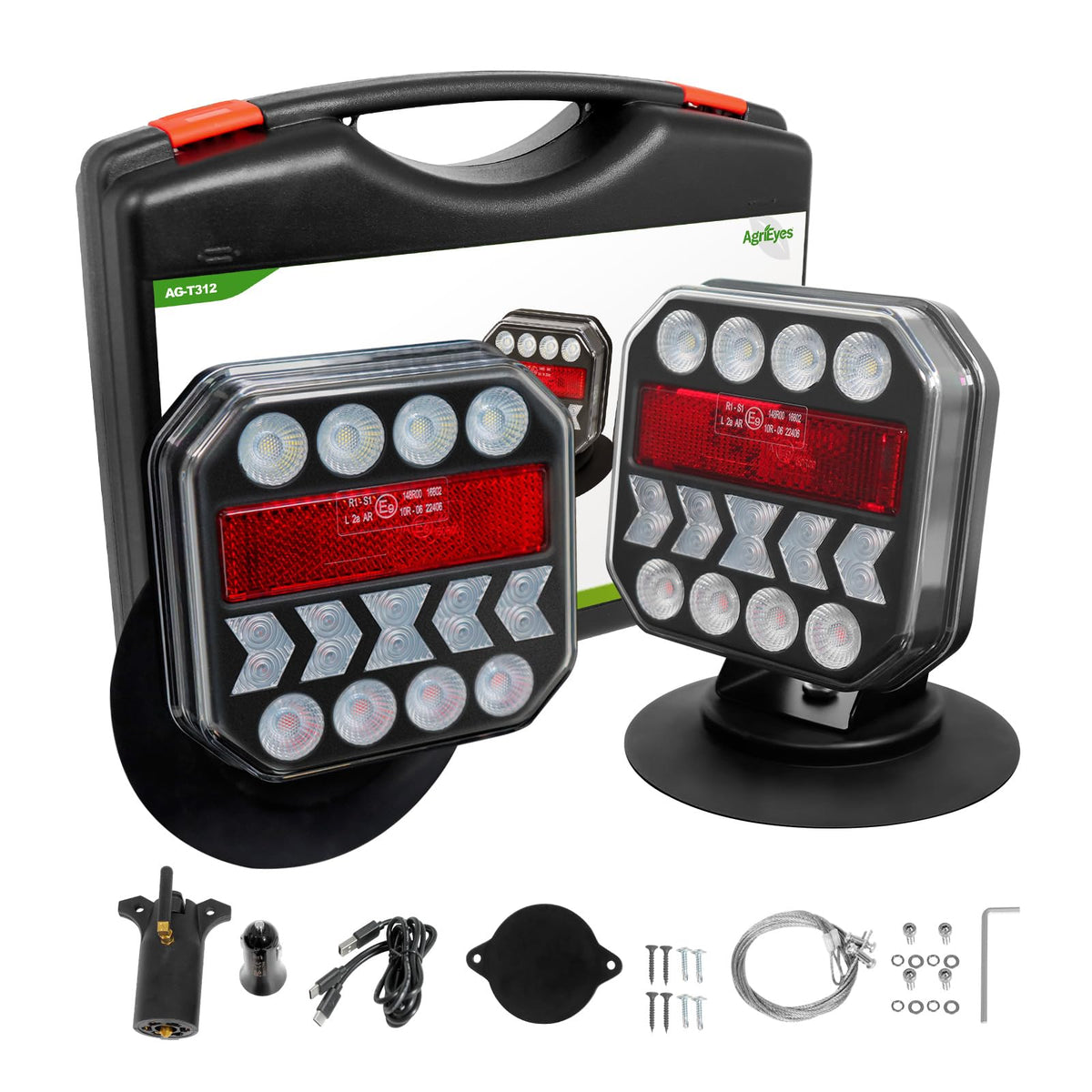 Agrieyes T312 front view showing bright LEDs and improved visibility