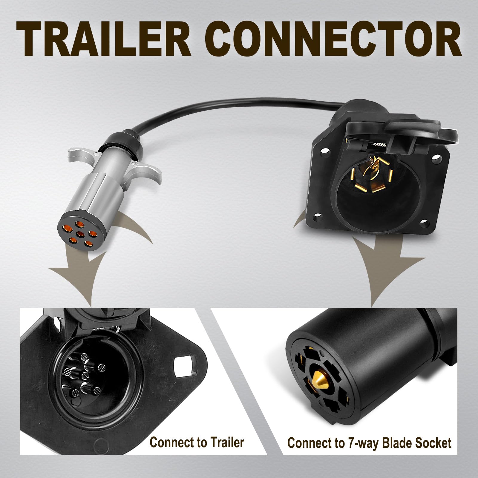 Agrieyes 7-way socket with spring-loaded dust covers protecting terminals