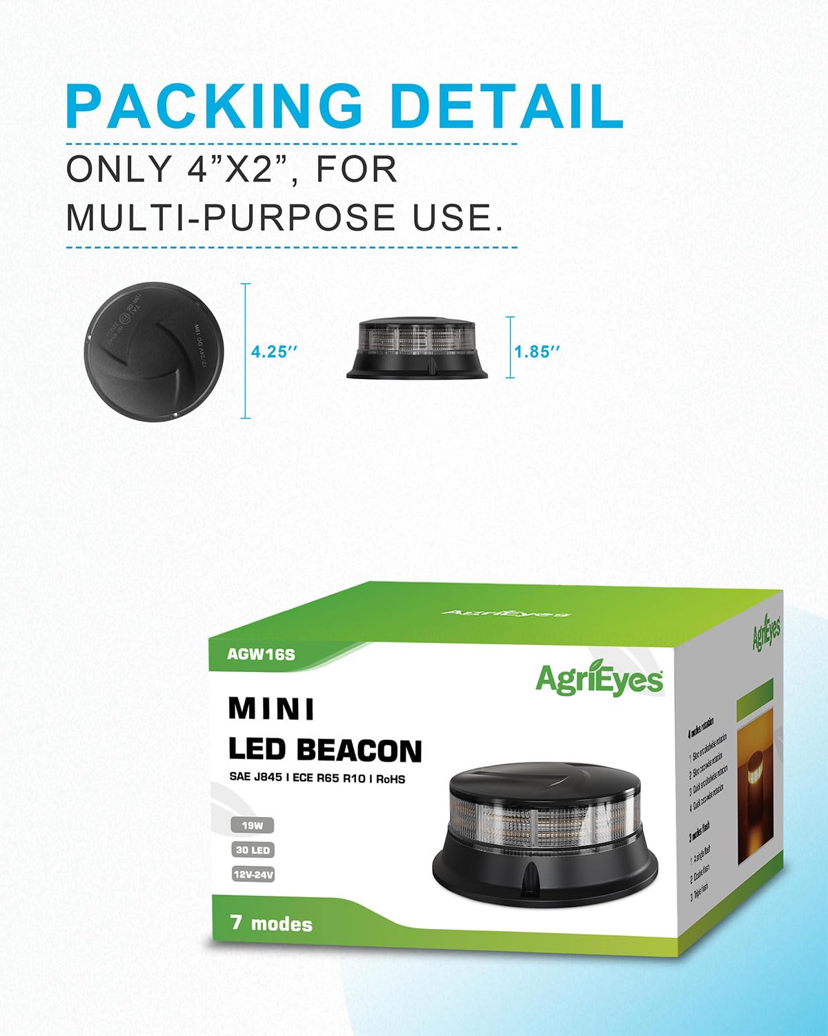 Agrieyes W16S next to a ruler showing compact size and easy fit