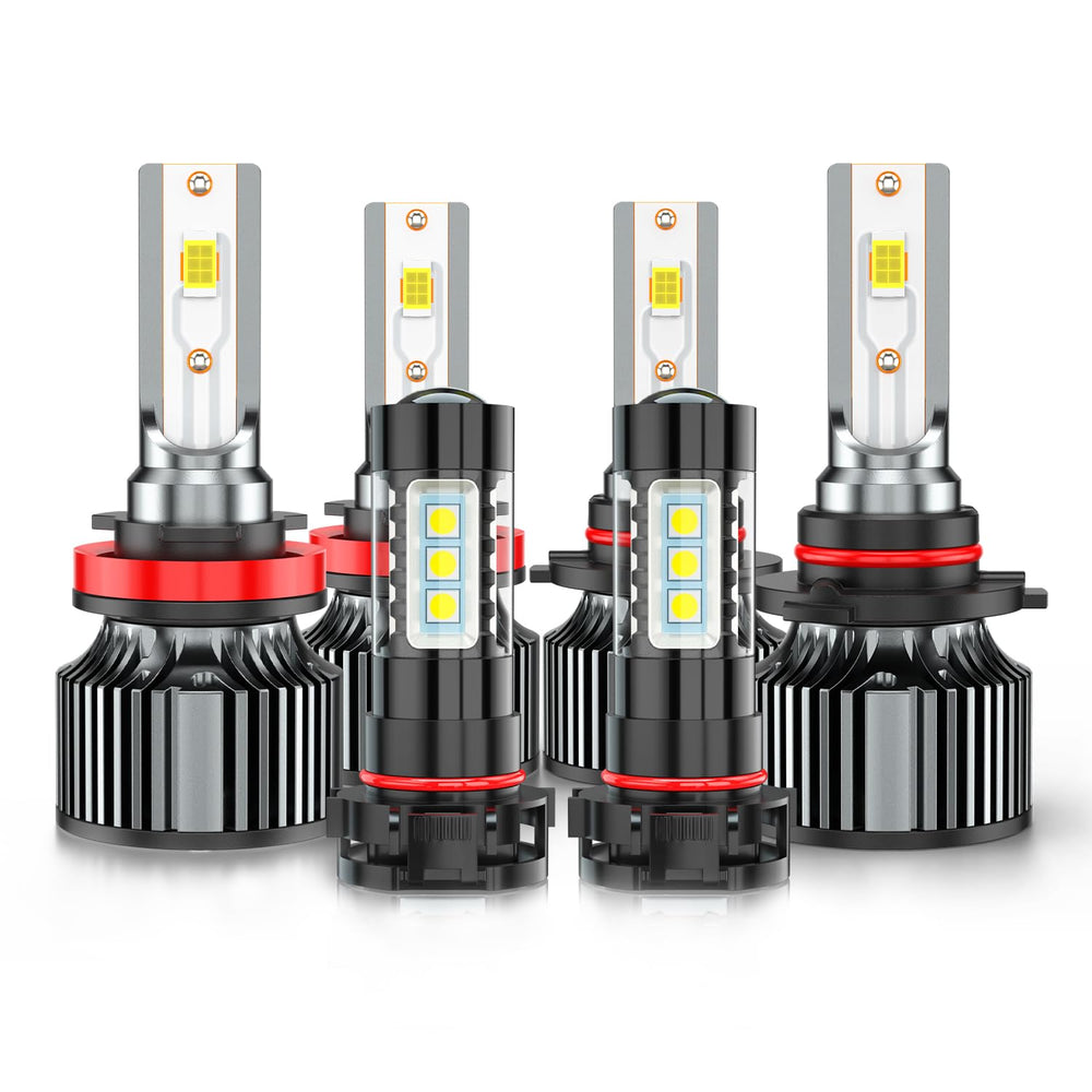 AHXLRLS front pair view showing high low and fog bulbs with bright benefit