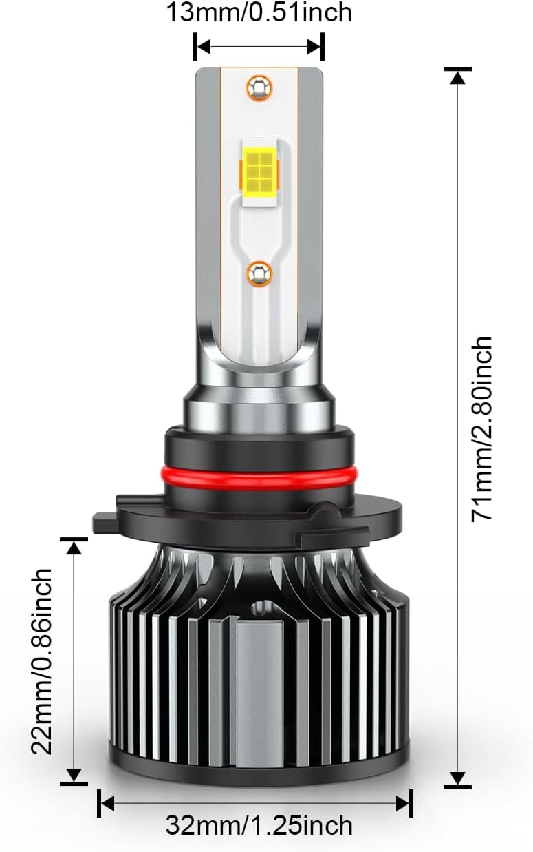 AHXLRLS beside a halogen bulb for size comparison and space-saving fit