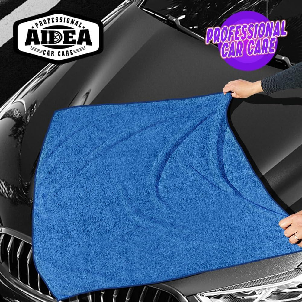 AIDEA folded towel next to ruler showing 24x31in size benefit