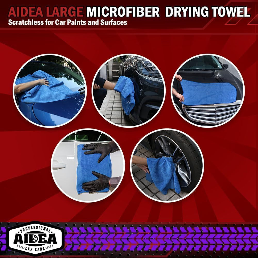 AIDEA towel used on wheel to remove water and road grime