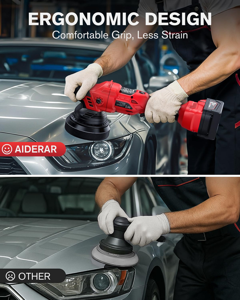 AIDERAR tool shown with Milwaukee M18 battery for compatibility and cordless convenience