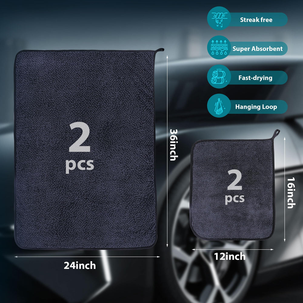 Aidoclip towel in use drying a car roof fast for streak-free finish and fewer wrings