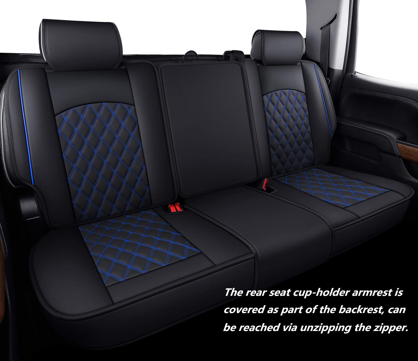 Aierxuan rear seat headrest strap options demonstrating secure fit