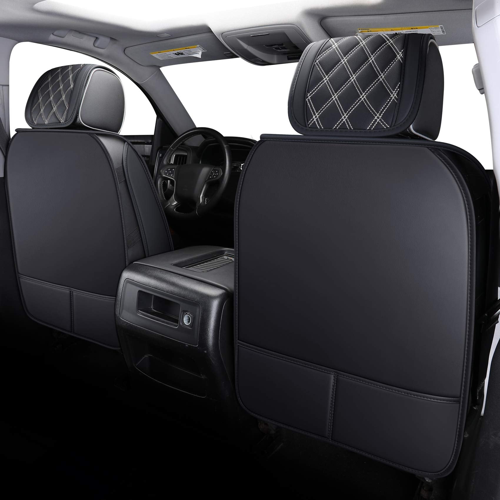 Aierxuan rear seats displaying dual headrest straps for year fitment